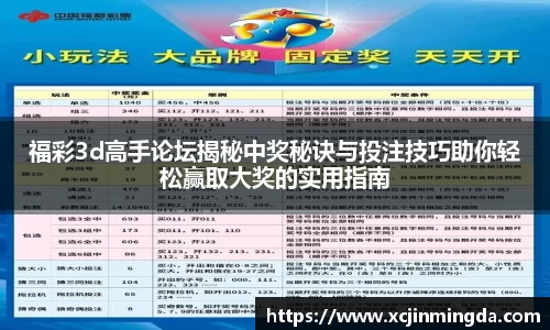 福彩3d高手论坛揭秘中奖秘诀与投注技巧助你轻松赢取大奖的实用指南